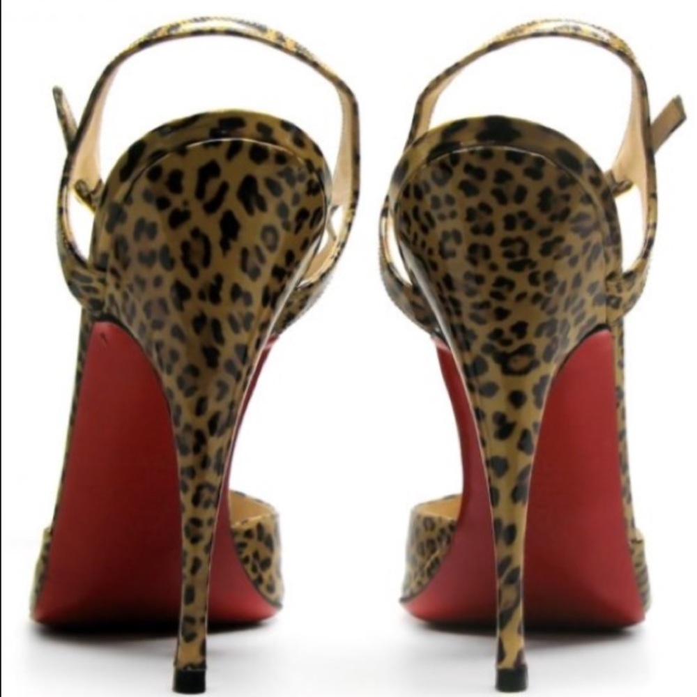 Christian Louboutin leopard print patent leather